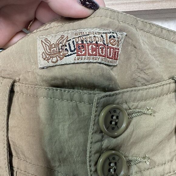lei Authentic Scout Nylon Cargo Khaki pants Women's Size 5 low rise y2k coquette - Picture 4 of 8